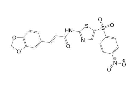 (2E)-3-(1,3-benzodioxol-5-yl)-N-{5-[(4-nitrophenyl)sulfonyl]-1,3-thiazol-2-yl}-2-propenamide