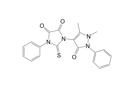 1-(1,5-dimethyl-3-oxidanylidene-2-phenyl-pyrazol-4-yl)-3-phenyl-2-sulfanylidene-imidazolidine-4,5-dione