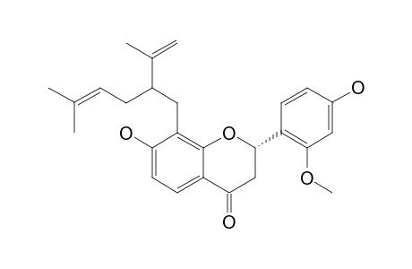 ALOPECURONE-G;(2S)-7,4'-DIHYDROXY-8-LAVANDULYL-2'-METHOXYFLAVANONE