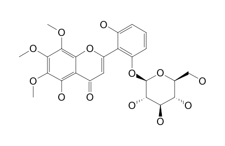 5,2',6'-TRIHYDROXY-6,7,8-TRIMETHOXY-FLAVONE-2'-O-BETA-D-GLUCOPYRANOSIDE