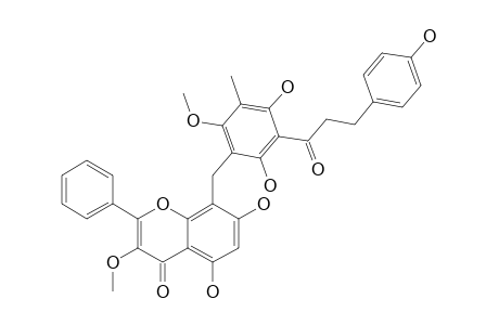 8-[2,4-DIHYDROXY-6-METHOXY-5-METHYL-3-[1-OXO-3-(4-HYDROXYPHENYLPROPYL)]-PHENYL]-METHYLENE-5,7-DIHYDROXY-3-METHOXY-2-PHENYL-4H-1-BENZOPYRAN-4-ONE