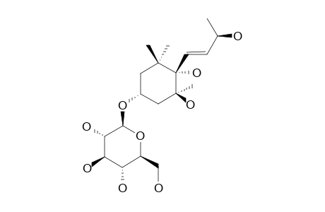 FOLIASALACIOSIDE-K;(3R,5S,6S,7E,9R)-MEGASTIGMAN-7-ENE-3,5,6,9-TETRAOL-3-O-BETA-D-GLUCOPYRANOSIDE