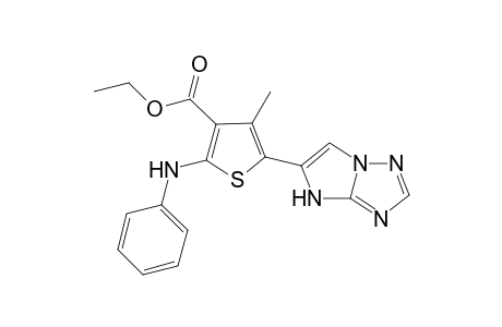 5-(1H-Imidazo[1,2-b][1,2,4]triazol-5-yl)-4-methyl-2-phenylamino-thiophene-3-carboxylic acid ethyl ester