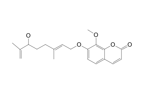 SCHINIALLYLOL;7-(3',7'-DIMETHYL-6'-HYDROXY-2',7'-OCTADIENYL)-OXY-8-METHOXY-COUMARIN