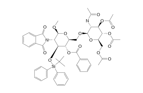 #10;METHYL-O-(2-ACETAMIDO-3,4,6-TRI-O-ACETYL-2-DEOXY-BETA-D-GLUCOPYRANOSYL)-(1->6)-4-O-BENZOYL-3-O-(TERT.-BUTYLDIPHENYLSILYLOXY)-2-DEOXY-2-PHTHALIMIDO-BETA-D-G