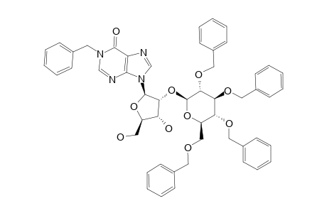 1-N-BENZYL-2'-O-BETA-D-(2'',3'',4'',6''-TETRA-O-BENZYLGLUCOPYRANOSYL)-INOSINE