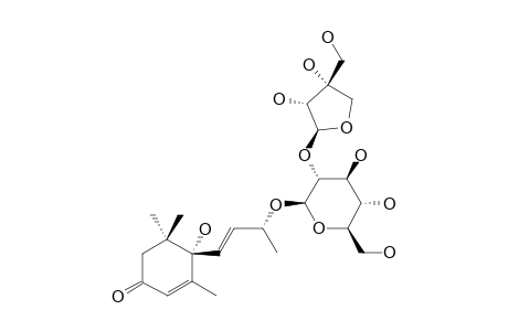 TRIFOSTIGMANOSIDE-I;(6S,7E,9R)-6,9-DIHYDROXYMEGASTIGMA-4,7-DIEN-3-ONE-9-O-BETA-D-APIOFURANOSYL-(1->2)-BETA-D-GLUCOPYRANOSIDE