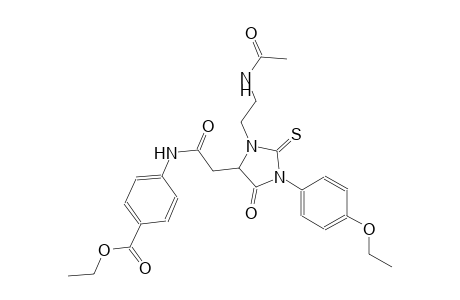 benzoic acid, 4-[[[3-[2-(acetylamino)ethyl]-1-(4-ethoxyphenyl)-5-oxo-2-thioxo-4-imidazolidinyl]acetyl]amino]-, ethyl ester