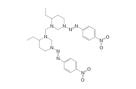 4-ETHYL-3-[[6-ETHYL-3-[2-(PARA-NITROPHENYL)-1-DIAZENYL]-HEXAHYDRO-1-PYRIMIDINYL]-METHYL]-1-[2-(PARA-NITROPHENYL)-1-DIAZENYL]-HEXAHYDROPYRIMIDINE