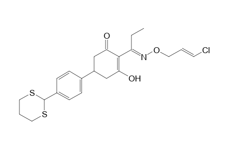 2-Cyclohexen-1-one, 2-[1-[[(3-chloro-2-propenyl)oxy]imino]propyl]-5-[4-(1,3-dithian-2-yl)phenyl]-3-hydroxy-, (E,?)-