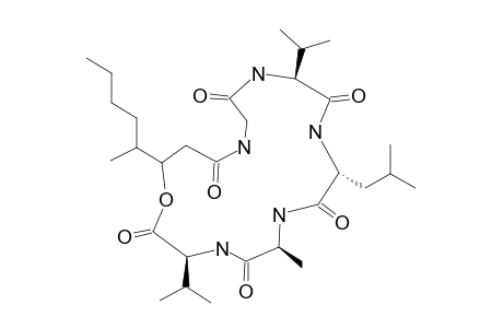 ISO-ISARIIN_B;CYCLO-[3-HYDROXY-4-METHYLOCTANOYL-GLY-(2)-VAL-(3)-LEU-(4)-ALA-(5)-VAL-(6)]