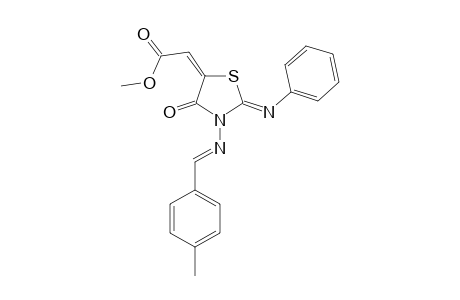 METHYL-2-[3-[[(E)-1-(4-METHYLPHENYL)-METHYLIDENE]-AMINO]-4-OXO-2-(PHENYLIMINO)-1,3-THIAZOLAN-5-YLIDENE]-ACETATE