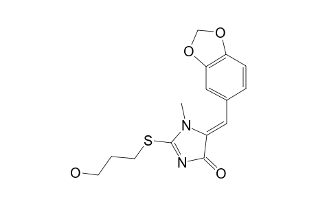 (5Z)-5-(1,3-BENZODIOXOL-5-YLMETHYLENE)-2-[(3-HYDROXYPROPYL)-THIO]-1-METHYL-1,5-DIHYDRO-4H-IMIDAZOL-4-ONE