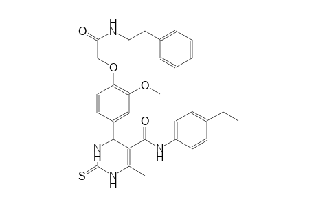 N-(4-ethylphenyl)-4-(3-methoxy-4-{2-oxo-2-[(2-phenylethyl)amino]ethoxy}phenyl)-6-methyl-2-thioxo-1,2,3,4-tetrahydro-5-pyrimidinecarboxamide