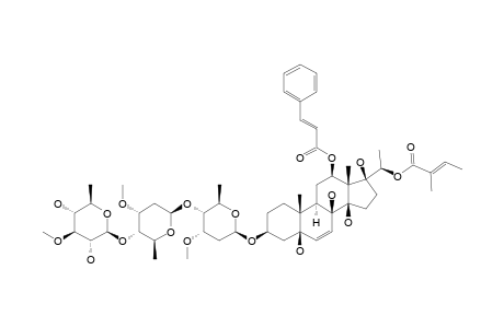 STEPHANOSIDE_M;12-O-CINNAMOYL-20-O-(E)-2-METHYL-2-BUTENOYL-(20-S)-PREGN-6-ENE-3-BETA,5-ALPHA,8-BETA,12-BETA,14-BETA,17-BETA,20-HEPTAOL_3-O-BETA-THE