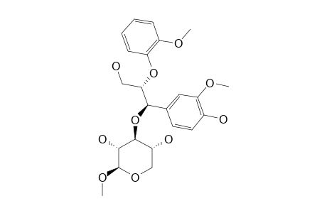 2S,3R;(2S,3R)-1-(4-HYDROXY-3-METHOXYPHENYL)-1-O-(1-O-METHYL,3-DEOXY-BETA-D-XYLOPYRANOS-3-YL)-2-(2-METHOXYPHENOXY)-PROPANE-1,3-DIOL