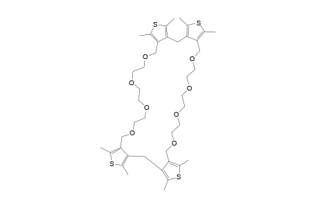 4,6,21,23,27,29,44,46-Octamethyl-9,12,15,18,32,35,38,41-octaoxa-5,22,28,45-tetrathiapentacyclo[41.3.0.0(3,7).0(20,24).0(26,30)hexa]hexatetraconta-1(46),3,6,20,23,26,29,43-octaene