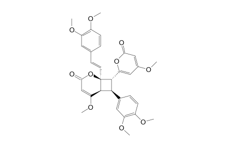 REL-(6R,7S,8S,5'S)-4'-METHOXY-8-(11,12-DIMETHOXYPHENYL-7-[6-(4-METHOXY-2-PYRONYL)]-6-(E)-STYRYL-1'-OXABICYClO-[4,2,0]-OCTA-4'-EN-2'-ONE