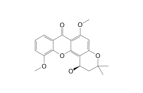 (+/-)-1,2-DIHYDRO-1-HYDROXY-6,11-DIMETHOXY-3,3-DIMETHYL-3H,7H-PYRAN-[2,3-C]-XANTHEN-7-ONE