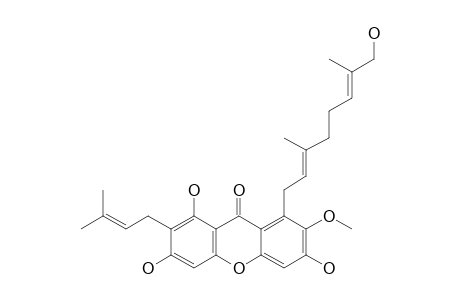 PARVIXANTHONE-A;1,3,6-TRIHYDROXY-8-(8-HYDROXY-3,7-DIMETHYLOCTA-2,6-DIENYL)-7-METHOXY-2-(3-METHYLBUT-2-ENYL)-XANTHEN-9-ONE