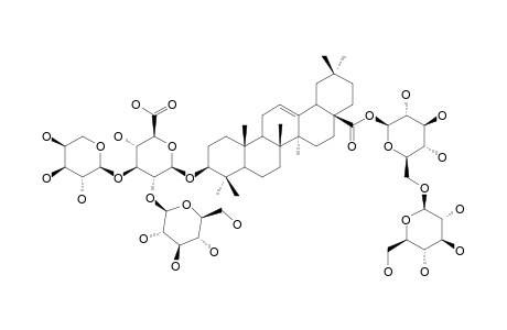 HEMSLOSIDE-H1;3-O-BETA-[GLUCOPYRANOSYL-(1->2)-[ARABINOPYRANOSYL-(1->3)]-GLUCURONOPYRANOSYL]-OLEANOLIC-ACID-28-O-GLUCOPYRANOSYL-(1->6)-GLUCOPYRANOS