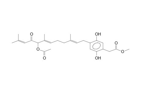 BENZENEACETIC ACID, 4-(8-HYDROXY-3,7,11-TRIMETHYL-9-OXO-2,6,10-DODECATRIENYL)-2,5-DIHYDROXY- METHYL ESTER,