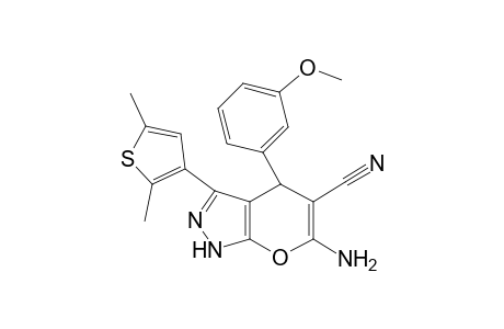 6-Amino-3-(2,5-dimethyl-3-thienyl)-4-(3-methoxyphenyl)-2,4-dihydropyrano[2,3-c]pyrazole-5-carbonitrile