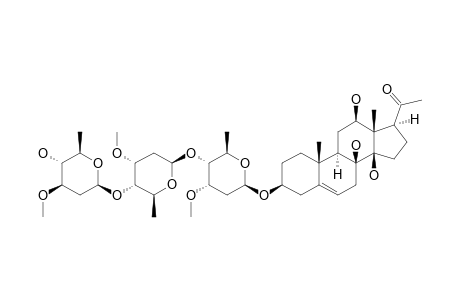 ISOLINEOLON-3-O-BETA-D-OLEANDROPYRANOSYL-(1->4)-BETA-D-CYMAROPYRANOSYL-(1->4)-BETA-D-CYMAROPYRANOSIDE