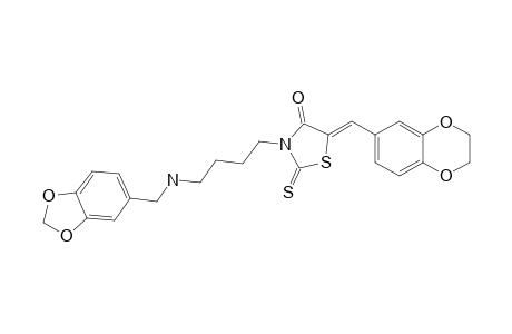 (5Z)-3-[4-(1,3-BENZODIOXOL-5-YLMETHYLAMINO)-BUTYL]-5-(2,3-DIHYDRO-1,4-BENZODIOXIN-6-YLMETHYLENE)-2-THIOXO-1,3-THIAZOLIDIN-4-ONE