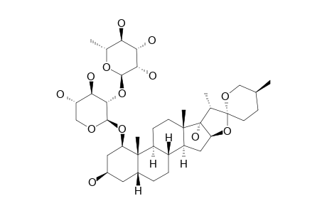 REINECKIAGENOSIDE-B;(25S)-5-BETA-SPIROSTAN-1-BETA,3-BETA,17-ALPHA-TRIOL-1-O-ALPHA-L-RHAMNOPYRANOSYL-(1->2)-BETA-D-XYLOPYRANOSIDE