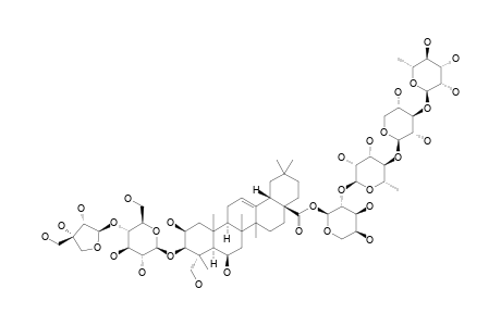 3-O-[BETA-D-APIOFURANOSYL-(1->4)-BETA-D-GLUCOPYRANOSYL]-28-O-[ALPHA-L-RHAMNOPYRANOSYL-(1->3)-BETA-D-XYLOPYRANOSYL-(1->4)-ALPHA-L-RHAMNOPYRANOSYL-(