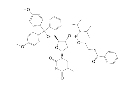 5'-O-(4,4'-DIMETHOXYTRITYL)-3'-O-(N,N-DIISOPROPYLAMINO)-[2-(BENZAMIDO)-ETHOXY]-PHOSPHINYL-2'-DEOXYTHYMIDINE;FAST-DIASTEREOMER