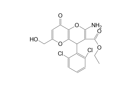 pyrano[3,2-b]pyran-3-carboxylic acid, 2-amino-4-(2,6-dichlorophenyl)-4,8-dihydro-6-(hydroxymethyl)-8-oxo-, ethyl ester