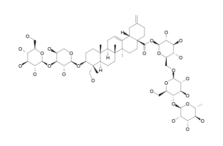 #4;MUTONGSAPONIN-D;3-BETA-[(BETA-D-GLUCOPYRANOSYL-(1->3)-O-ALPHA-L-ARABINOPYRANOSYL)-OXY]-23-HYDROXY-30-NOROLEAN-12-EN-28-OIC-ACID-ALPHA-L-RHAMNOPYRANOSYL-(1->