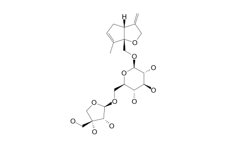 PATRIRIDOSIDE_H;[(5-R,9-S)-8-METHYL-4-METHYLENE-4,5,6,7-TETRAHYDRO-3-H-CYCLOPENTA-[B]-FURAN-9-YL]-METHANOL_1O-BETA-D-APIOFURANOSYL-