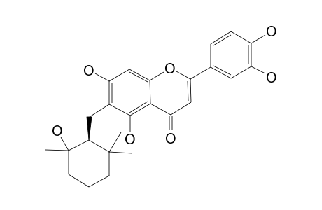 UGONIN_R;5,7,3',4'-TETRAHYDROXY-6-(2'',6'',6''-TRIMETHYL-2-HYDROXYCYCLOHEXYLMETHYL)-FLAVONE