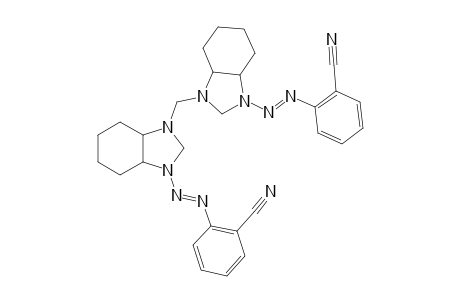 #6J;1-[2-(ORTHO-CYANOPHENYL)-1-DIAZENYL]-3-[[3-[2-(ORTHO-CYANOPHENYL)-1-DIAZENYL]-PERHYDROBENZO-[D]-IMIDAZOL-1-YL]-METHYL]-PERHYDROBENZO-[D]-IMIDAZOLE