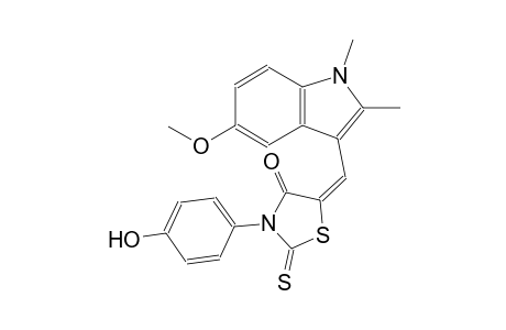 4-thiazolidinone, 3-(4-hydroxyphenyl)-5-[(5-methoxy-1,2-dimethyl-1H-indol-3-yl)methylene]-2-thioxo-, (5E)-