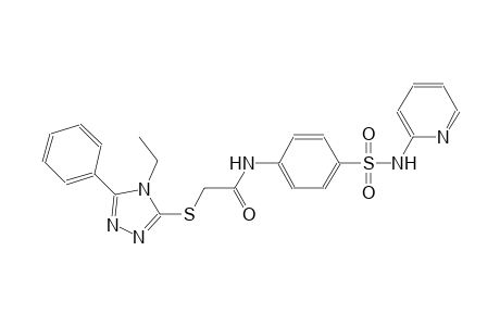 2-[(4-ethyl-5-phenyl-4H-1,2,4-triazol-3-yl)sulfanyl]-N-{4-[(2-pyridinylamino)sulfonyl]phenyl}acetamide