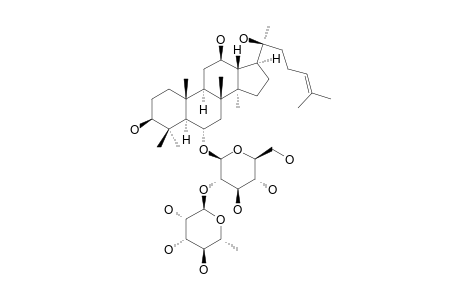 GINSENOSIDE-RG2;6-O-[ALPHA-L-RHAMNOPYRANOSYL-(1->2)-BETA-D-GLUCOPYRANOSYL]-3-BETA,6-ALPHA,12-BETA,20-BETA-TETRAHYDROXY-DAMMAR-24-ENE