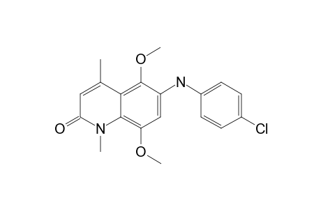 6-(4-CHLOROPHENYLAMINO)-5,8-DIMETHOXY-1,4-DIMETHYL-QUINOLIN-2(1H)-ONE