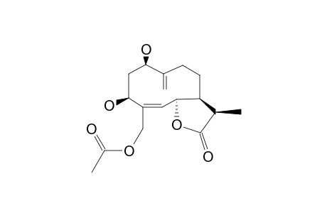 ZAWADSKINOLIDE-E;15-ACETOXY-1-BETA,3-BETA-DIHYDROXY-GERMACRA-4Z,10(14)-DIEN-6-BETA,7-ALPHA,11-ALPHA-12,6-OLIDE