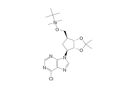 9-(5-O-TERT.-BUTYLDIMETHYLSILYL-2,3-O-ISOPROPYLIDENECARBA-BETA-DL-RIBOFURANOSYL)-6-CHLORO-9H-PURINE