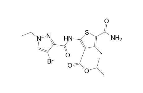 isopropyl 5-(aminocarbonyl)-2-{[(4-bromo-1-ethyl-1H-pyrazol-3-yl)carbonyl]amino}-4-methyl-3-thiophenecarboxylate