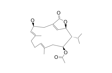 SARCOPHYTONOLIDE_H;14-ACETOXYLSARCOPHYTONOLIDE_F