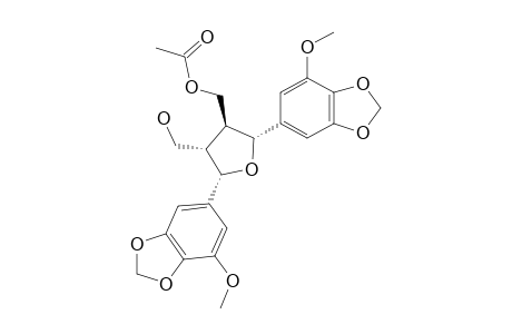 7,8-TRANS-8,8'-TRANS-7',8'-CIS-7,7'-BIS-(5-METHOXY-3,4-METHYLENEDIOXYPHENYL)-8-ACETOXYMETHYL-8'-HYDROXYMETHYLTETRAHYDROFURAN