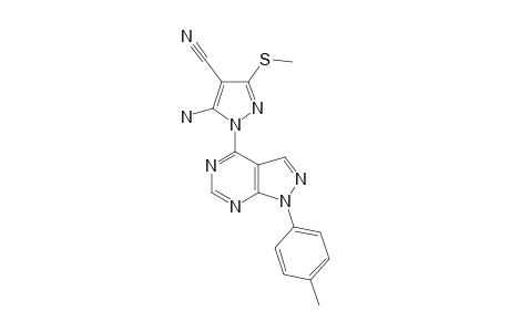 5-AMINO-3-METHYLSULFANYL-1-(1-PARA-TOLYL-1H-PYRAZOLO-[3,4-D]-PYRIMIDIN-4-YL)-1H-PYRAZOLE-4-CARBONITRILE