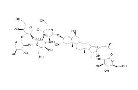 26-O-beta-D-GLUCOPYRANOSYL-25S-5alpha-FUROSTAN-2alpha,3beta,6beta,22KSI,26-PENTOL 3-O-beta-D-GLUCOPYRANOSYL-(1-2)-O-(beta-D-XYLOPYRANOSYL-(1-3))-O-beta-D-GLUCOPYRANOSYL-(1-4)-beta-D-GALACTOPYRANOSIDE