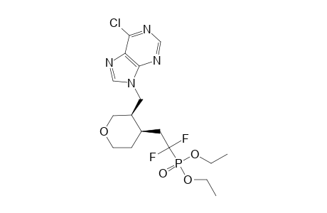 DIETHYL-2-[(3S*,4S*)-3-[(6-CHLORO-9H-PURIN-9-YL)-METHYL]-TETRAHYDRO-2H-PYRAN-4-YL]-1,1-DIFLUOROETHYLPHOSPHONATE