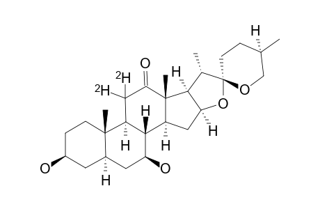 (25R)-11,11-D2-3-BETA,7-BETA-DIHYDROXY-5-ALPHA-SPIROSTAN-12-ONE